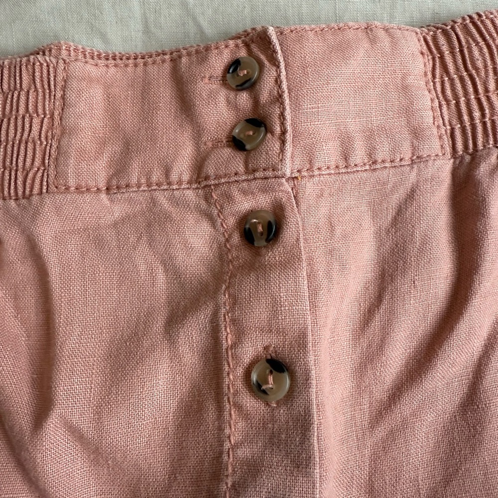 twik Blush Pink Linen-Blend Skirt